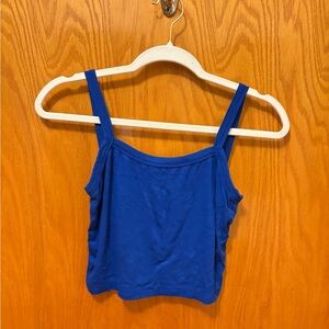 Blue Crop Camisole Top